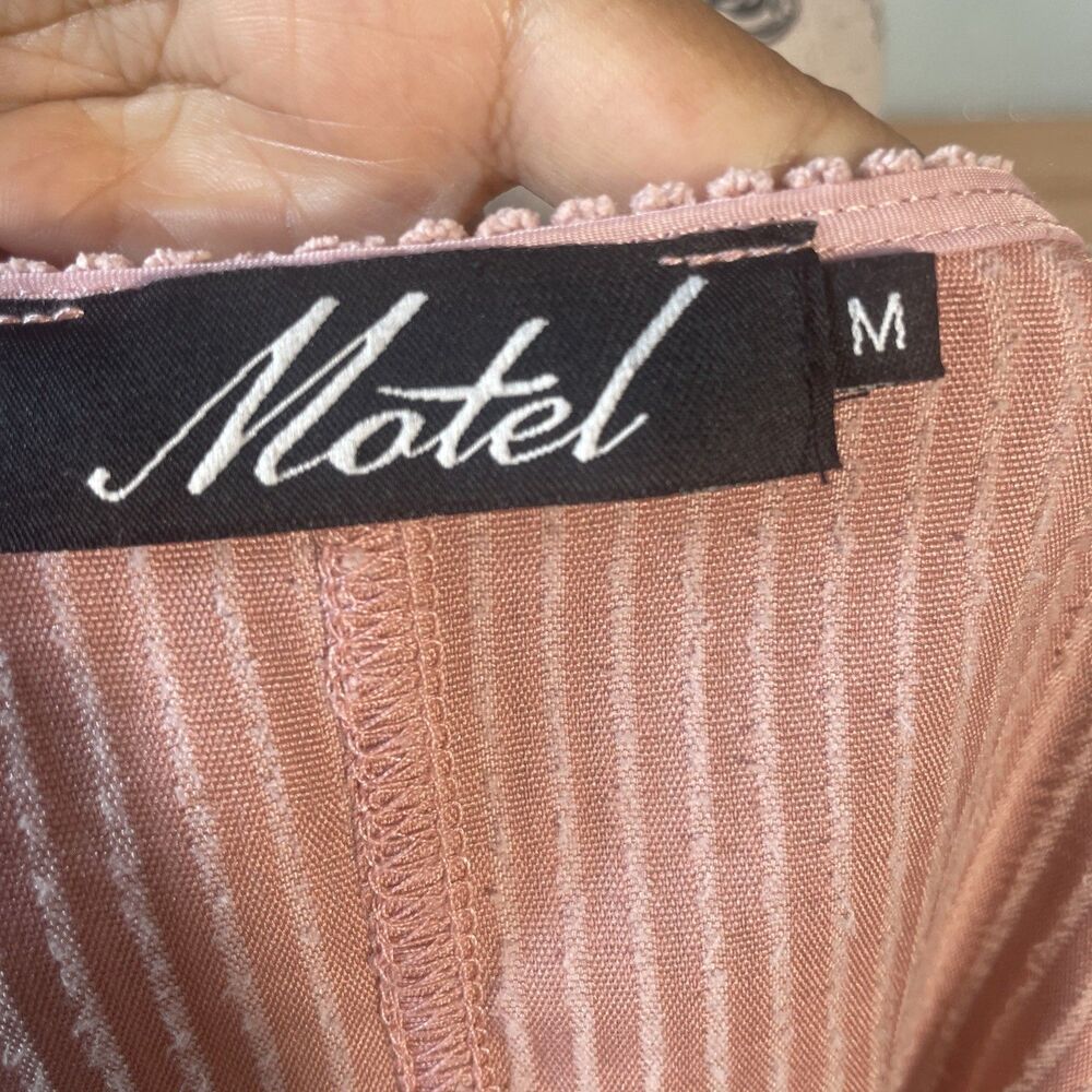 Motel Pink Pinafore Overall Style Dress Size M - Picture 6 of 7